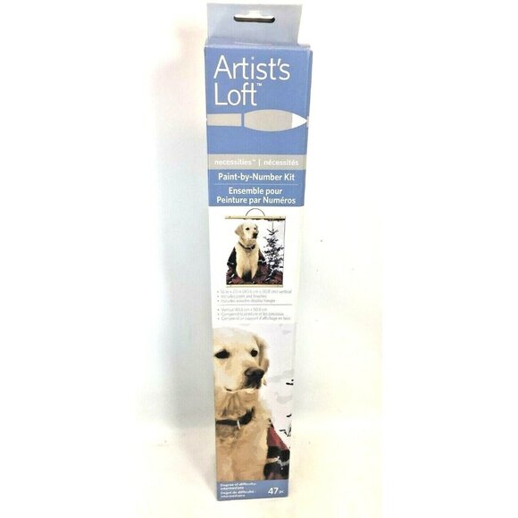 Artist's Loft Golden Lab Winter Snow Paint By Number Canvas Kit NEW Sealed 16 x - Picture 1 of 5